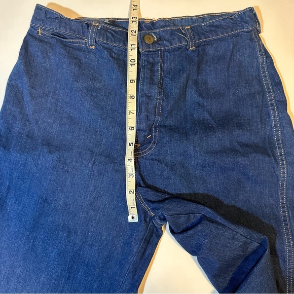 Vtg 60s Whatever Jeans Wide Leg Straight Leg Cotton Rainbow Logo - Picture 6 of 10